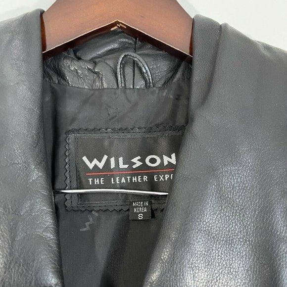 Wilson's Leather Womens Black Leather Biker Moto Jacket Size S Motorcycle - Picture 3 of 9